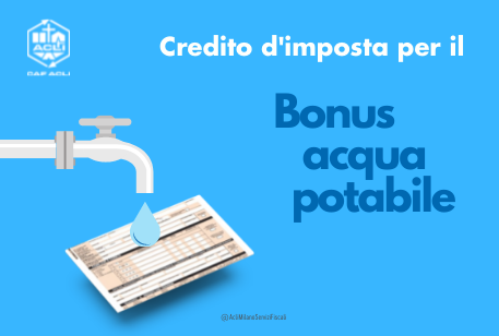 Bonus Acqua Potabile | AcliMilano Servizi Fiscali